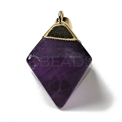 Natural Amethyst Pendants G-P474-03G-05-1