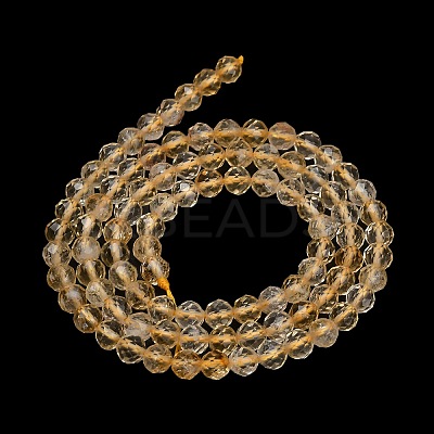Heated Natural Citrine Beads Strands GG-CBA77FB-B10-4mm-1