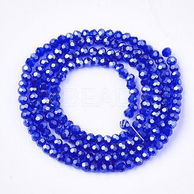 Electroplate Glass Beads Strands EGLA-T013-04B-1