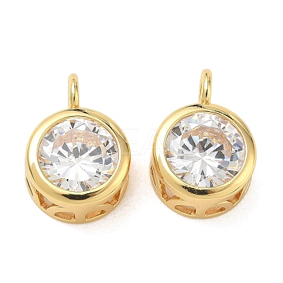 Brass Pave Clear Cubic Zirconia Pendants CU-CBA42CA-04C-G-1