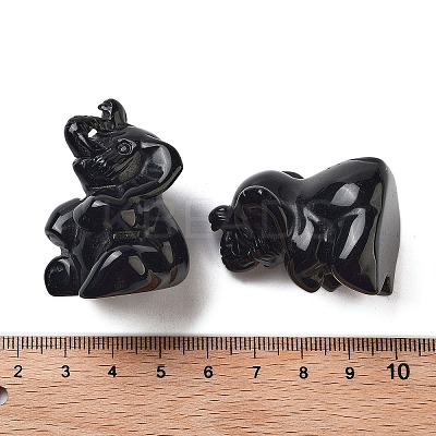 Natural Obsidian Carved Figurines DJEW-L023-D06-1