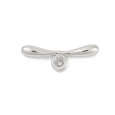 Brass Micro Pave Clear Cubic Zirconia Toggle Clasps Parts KK-U051-05P-1