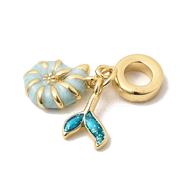 Ocean Brass Enamel European Dangle Charms KK-A296-34G-1