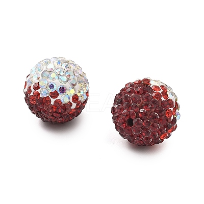 Gradient Color Design Polymer Clay Rhinestone Beads CLAY-NH0001-03E-1