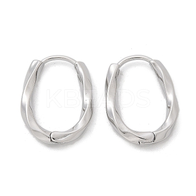 Brass Twist Hoop Earrings EJEW-Q014-02P-1