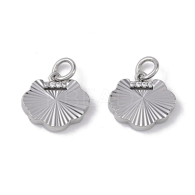 Brass & Clear Cubic Zirconia Charms KK-G497-20P-1