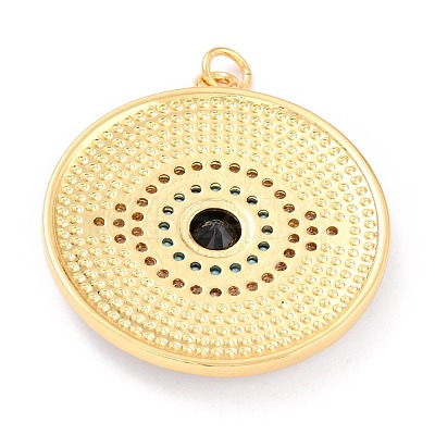 Real 18K Gold Plated Brass Micro Pave Cubic Zirconia Pendants ZIRC-L100-084G-05-1