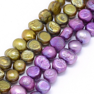 Dyed Natural Cultured Freshwater Pearl Beads Strands PEAR-L021-03-01-1