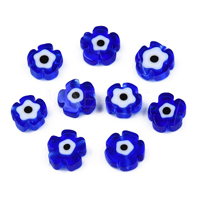 Handmade Evil Eye Lampwork Beads Strands LAMP-N029-018-02-1
