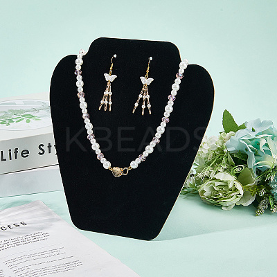 Velvet & Wood Jewelry Nceklace Display Stands NDIS-WH20005-01-1