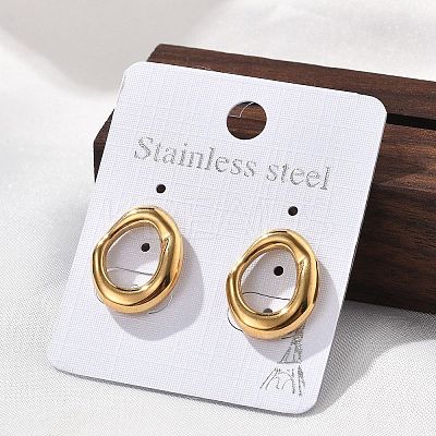 304 Stainless Steel Chunky Oval Studs Earrings for Women LS-EJEW-K306-28G-1