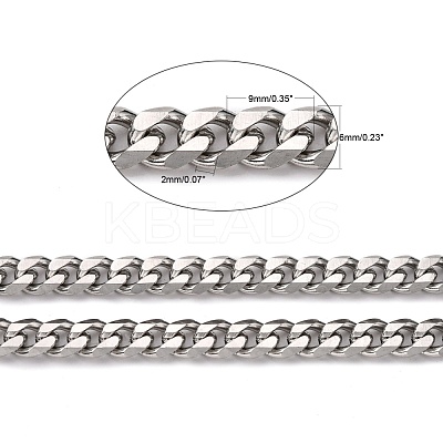 Tarnish Resistant Men's Jewelry Making 201 Stainless Steel Curb Chains CHS-A003B-1.8mm-1