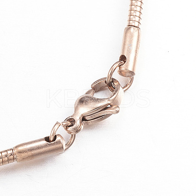Casual Style 304 Stainless Steel Snake Chain Choker Necklaces STAS-O037-05RG-1