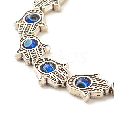 Hamsa Hand Tibetan Style Alloy Bracelets for Women BJEW-JB07728-1