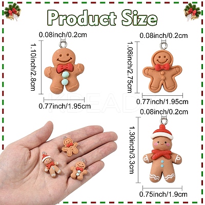 15Pcs 3 Styles Christmas Opaque Resin Pendants RESI-YW0004-76-1