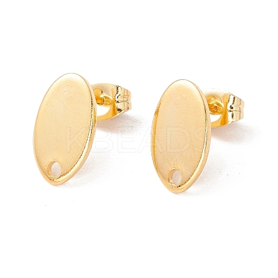 201 Stainless Steel Stud Earring Findings with Hole EJEW-A071-01B-G-1