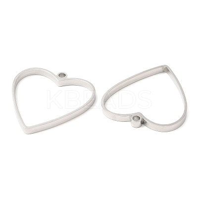 Non-Tarnish 304 Stainless Steel Open Back Bezel Heart Pendants STAS-Z040-03P-1