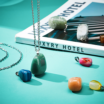 Natural Mixed Gemstone Pendants G-PH0001-07-1