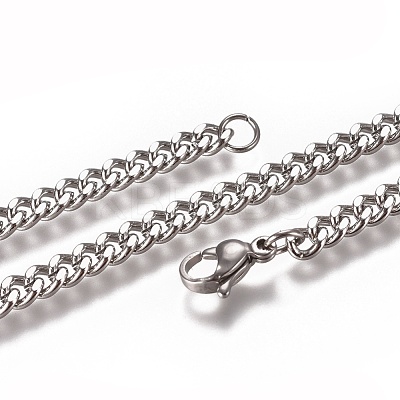 Non-Tarnish Men's Cuban Link Chain Necklaces NJEW-L172-01D-1
