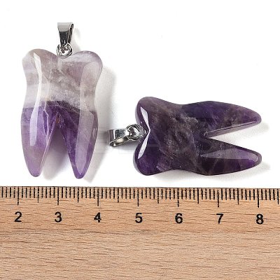 Natural Amethyst Pendants G-G115-01I-1