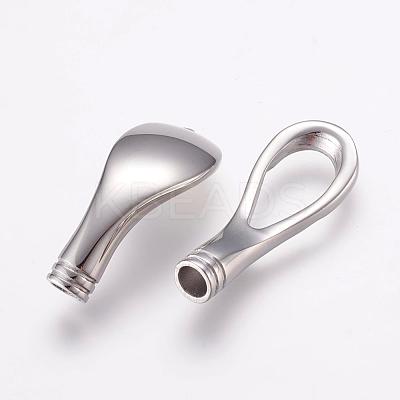 Tarnish Resistant 304 Stainless Steel Magnetic Clasps with Glue-in Ends STAS-L189-10P-1