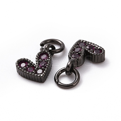 Brass Micro Pave Cubic Zirconia Charms LS-RB-I078-66B-01-NR-1