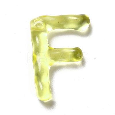 Transparent Resin Alphabet Pendants LS-RESI-C028-02F-1