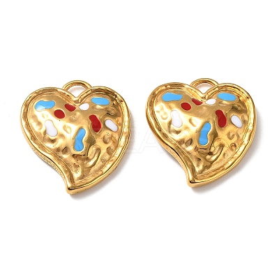 304 Stainless Steel Enamel Pendants LS-STAS-D373-04G-1