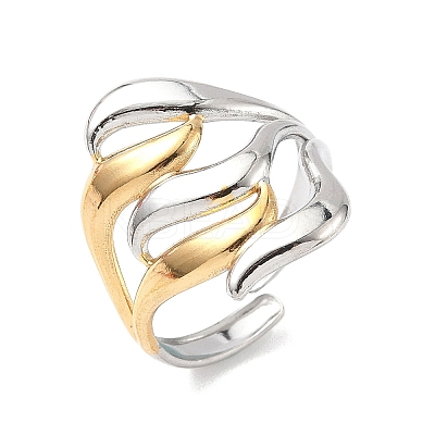 304 Stainless Steel Adjustable Cuff Rings RJEW-S626-01GP-C-1