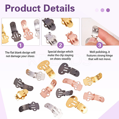 60 Pieces Iron Flat Blank Shoes Clips JX109A-1