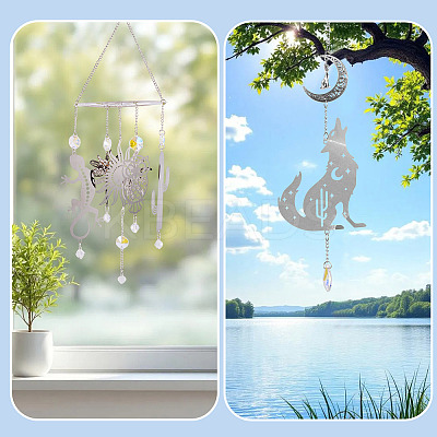 9Pcs 9 Styles 201 Stainless Steel Links Connector Charms STAS-TA0005-41-1