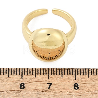 Oval Brass Open Cuff Rings for Women RJEW-G343-16G-1