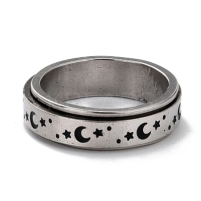 Non-Tarnish 203 Stainless Steel Rotating Spinner Fidget Band Rings for Anxiety Stress Relief LS-RJEW-G118-01P-1