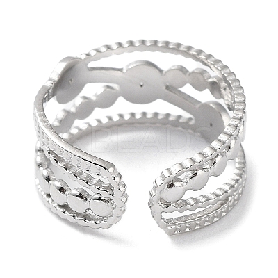 Tarnish Resistant 304 Stainless Steel Criss Cross Cuff Ring Findings STAS-P334-07P-1