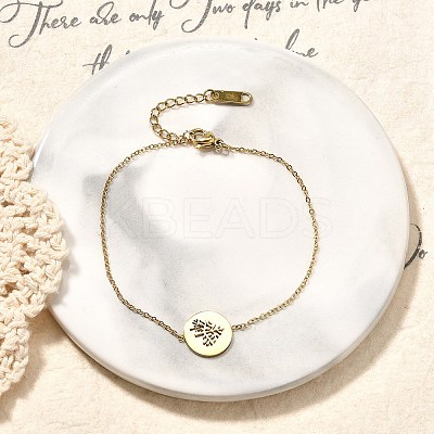 304 Stainless Steel Link Bracelets for Women BJEW-Z087-01G-1