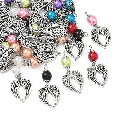32Pcs 8 Colors Tibetan Style Alloy Pendants FIND-PH0008-69-1