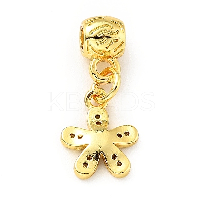 Rack Plating Brass Micro Pave Clear Cubic Zirconia Pendants X-KK-E034-20G-1