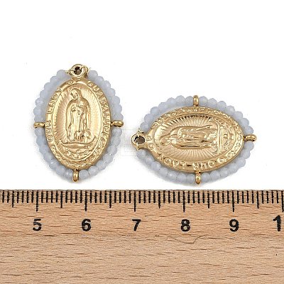 Synthetic Luminous Stone Wrapped 304 Stainless Steel Pendants STAS-L022-490G-03A-1