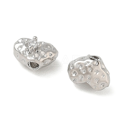 Brass Micro Pave Clear Cubic Zirconia Beads CU-CBAC675-09P-1