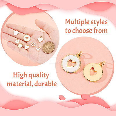 16Pcs 8 Styles Brass Enamel Charms KK-GA0001-57-1