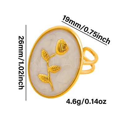 Adjustable 304 Stainless Steel with Enamel Cuff Open Rings for Women XR0969-4-1
