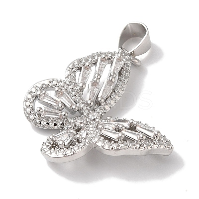 Rack Plating Brass & Cubic Zirconia Pendants KK-L216-014P-01-1