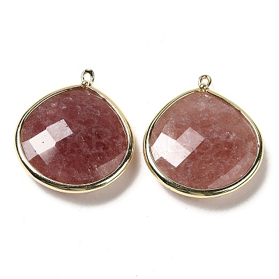Natural Strawberry Quartz Pendants G-B009-07G-V-1