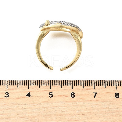 Brass Micro Pave Cubic Zirconia Cuff Rings RJEW-V007-02GP-1