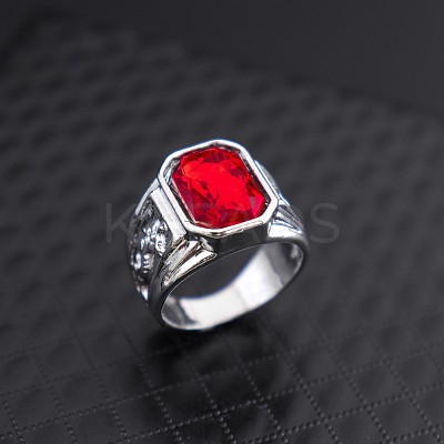 Alloy Rhinestone Finger Rings for Men FS-WG512DB-28-1