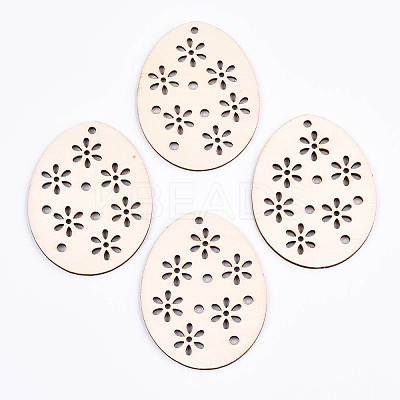 Undyed Natural Wooden Big Pendants WOOD-S058-010-1