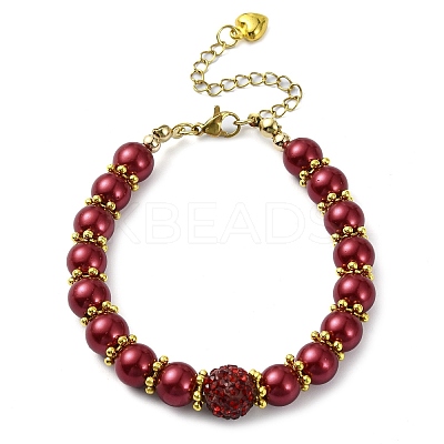 Glass Imitation Pearl Beaded Bracelets for Women BJEW-JB10034-04-1