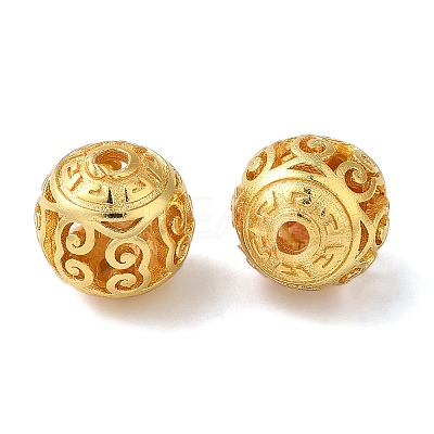 Rack Plating Hollow Brass Beads KK-P276-02D-G-1