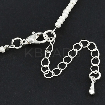 Resin Pearl Beaed Bowknot Pendant Necklaces for Women NJEW-K386-02B-P-1