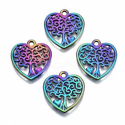 Hollow Rainbow Color Alloy Pendants PALLOY-S180-065-RS-1